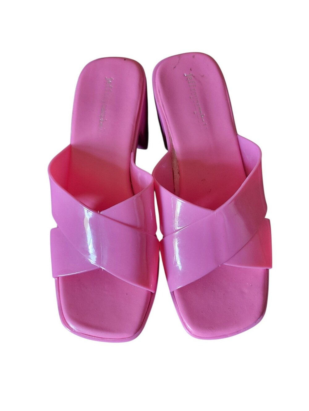 Jeffrey Campbell Bubble Gum Slide Chunk Heel Sandals Pink sz 8